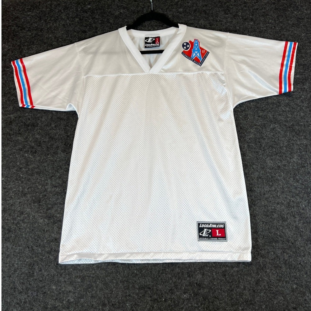 Vintage 90s Tennessee Oilers Jersey Logo Athletic 1997 Inaugural Season Youth L